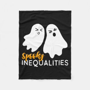 Spooky Inequalities Ghosts - Halloween Math Fleece Blanket