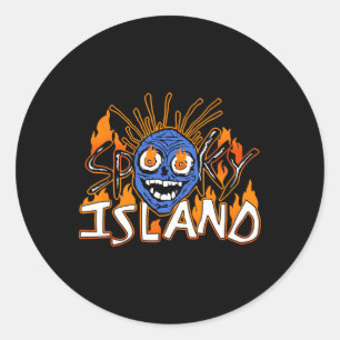 Spooky Island Amusement Park Island Resort Hallowe Classic Round Sticker
