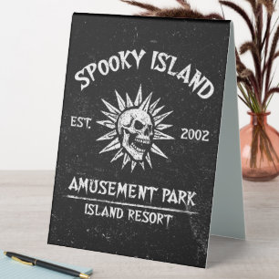 Spooky Island Est 2002 Amusement Park Skull