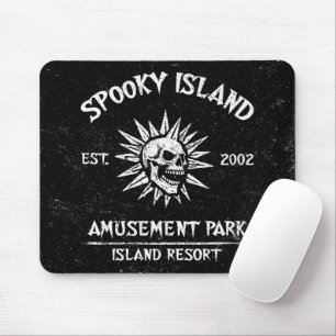 Spooky Island Est 2002 Amusement Park Skull Mouse Pad
