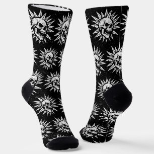 Spooky Island Est 2002 Amusement Park Skull Socks