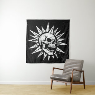 Spooky Island Est 2002 Amusement Park Skull Tapestry