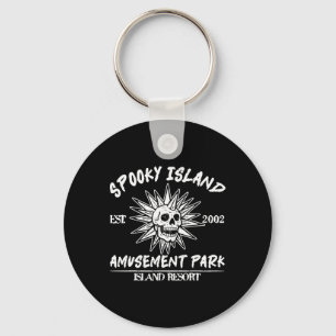 Spooky Island Retro Halloween Skull 90s Halloween Key Ring
