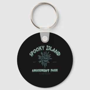 Spooky Island Retro Halloween Skull 90s Halloween Key Ring