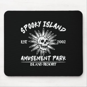 Spooky Island Retro Halloween Skull 90s Halloween Mouse Pad
