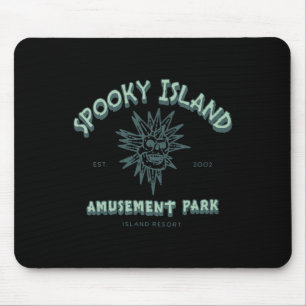 Spooky Island Retro Halloween Skull 90s Halloween Mouse Pad