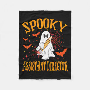 Spooky Istant Director Ghost Funny Halloween Schoo Fleece Blanket