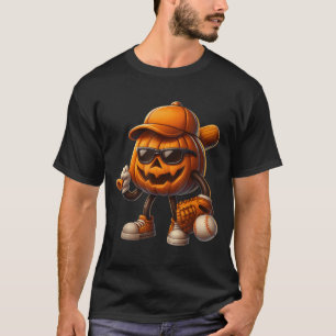 Spooky Jack O Lantern Baseball Halloween Costumes T-Shirt