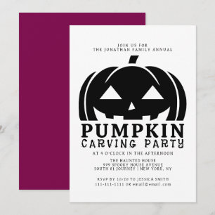Spooky Jack O Lantern Halloween Carving Party  Invitation