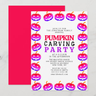 Spooky Jack O Lantern Halloween Carving Party  Invitation