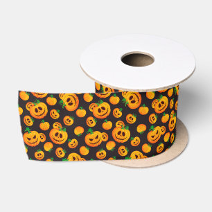 Spooky Jack-O-Lantern Halloween Ribbon Satin Ribbon