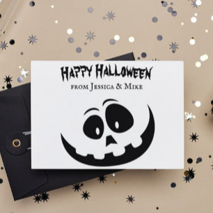 Spooky Jack O´ Lantern Happy Halloween From+ Names Rubber Stamp