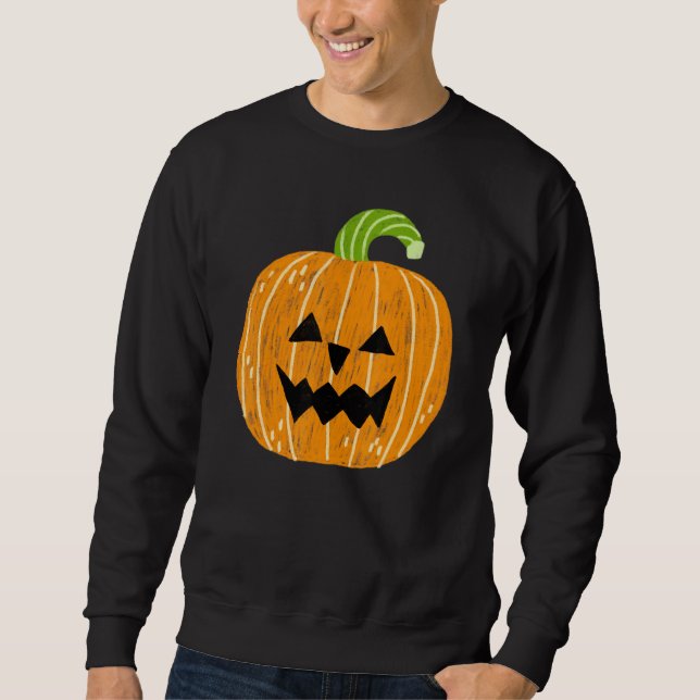 Spooky Jack-o-Lantern Head Sweatshirt (Front)