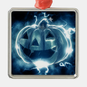 Spooky Jack-o-Lantern Metal Tree Decoration