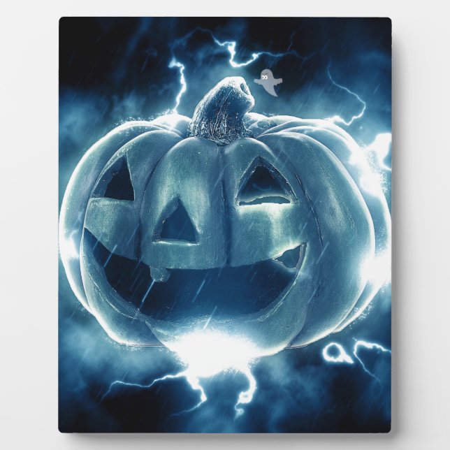 Spooky Jack-o-Lantern Plaque (Front)