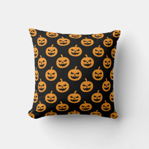Spooky Jack O Lantern Pumpkin Halloween Pattern Cushion