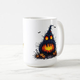 Spooky Jack O’Lantern Pumpkin with Glowing Eyes Coffee Mug