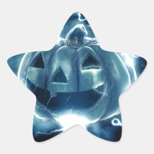 Spooky Jack-o-Lantern Star Sticker