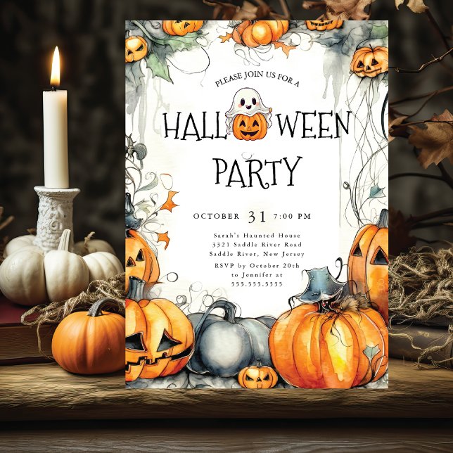 Spooky Jack O'Lantern Halloween Invitation (Creator Uploaded)