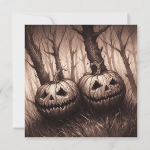 Spooky Jack O'Lanterns Halloween Horror Card