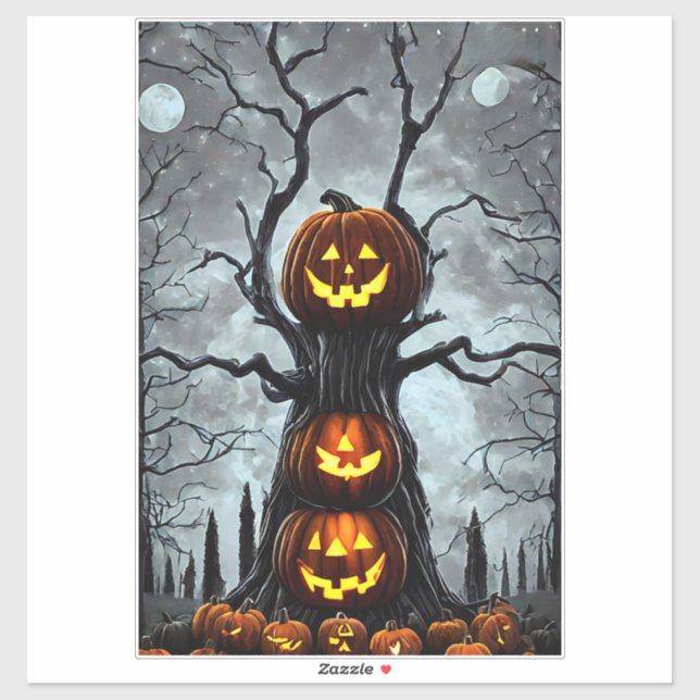 spooky jacko lantern pumpkin Halloween fantasy art (Sheet)