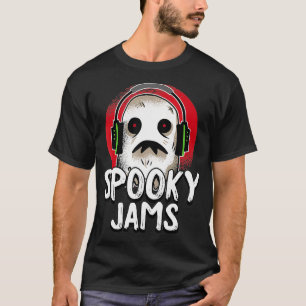Spooky Jams Lazy Halloween Costume Ghost DJ Creepy T-Shirt