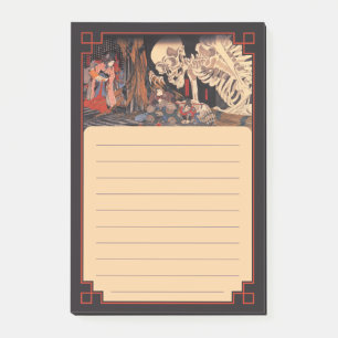 Spooky Japanese Skeleton Monster Post-it Notes