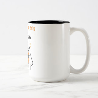 Spooky Juices Only Cute Ghost Drinking Boba Two-Tone Coffee Mug