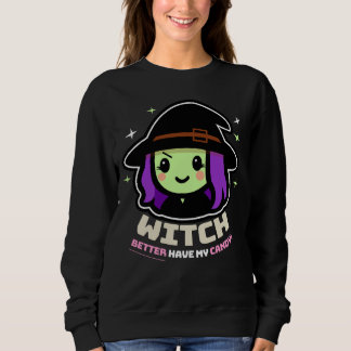 Spooky Kawaii Witch Halloween Women's Sweatshirt