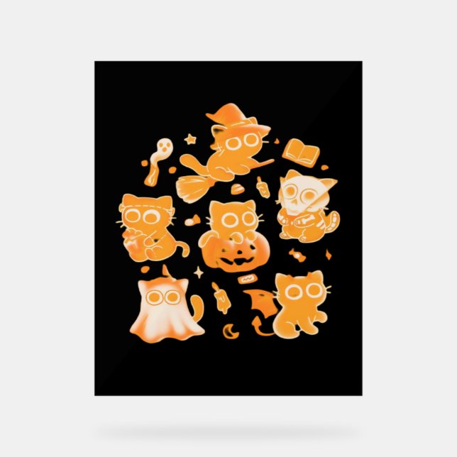 Spooky Kittens Classic T-Shirt Acrylic Sign (Front)