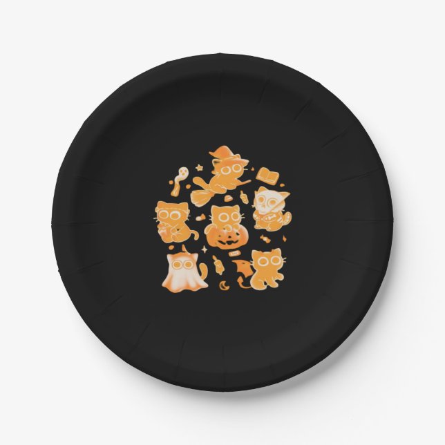 Spooky Kittens Classic T-Shirt Paper Plate (Front)
