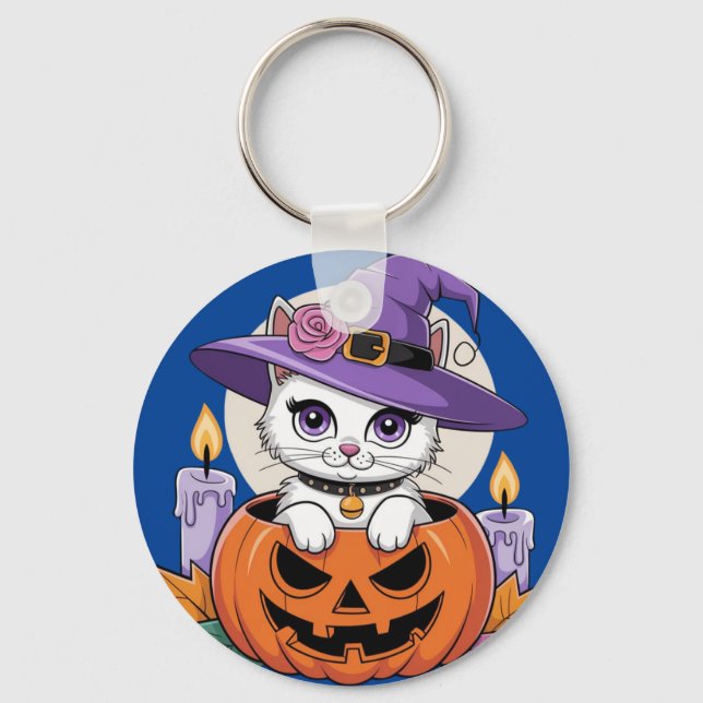 Spooky Kitty Key Ring (Front)
