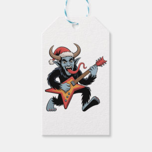 Spooky Krampus Guitar Electric Rock Christmas Gift Tags