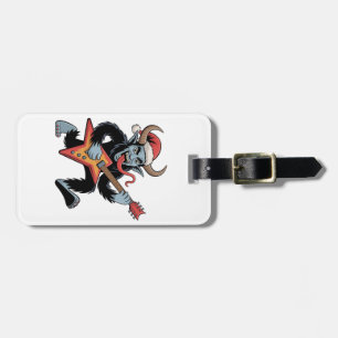 Spooky Krampus Guitar Electric Rock Christmas Luggage Tag