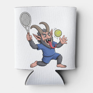 Spooky Krampus Playing Tennis Christmas  Can Cooler