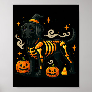 Spooky Labrador Retriever Dog Witch Hat Halloween Poster
