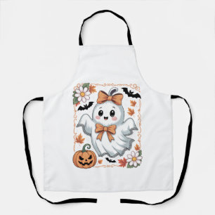 Spooky Lace Ghost Halloween Apron