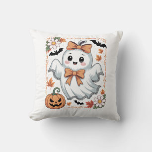 Spooky Lace Ghost Halloween Cushion