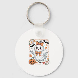 Spooky Lace Ghost Halloween Key Ring
