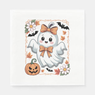 Spooky Lace Ghost Halloween Napkin