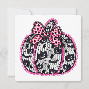 Spooky Lace Halloween Pumpkin Coquette Invitation