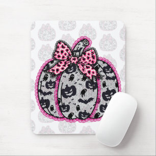 Spooky Lace Halloween Pumpkin Coquette Mouse Pad