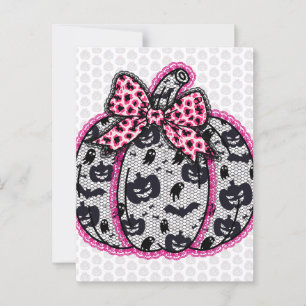Spooky Lace Halloween Pumpkin Coquette Postcard