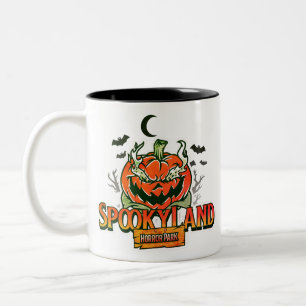Spooky Land Horror Park Two-Tone Coffee Mug