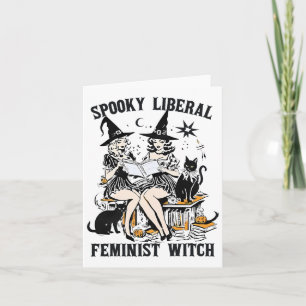 Spooky Liberal Feminist Witch Halloween Librarian Card