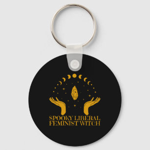 Spooky Liberal Feminist Witch Halloween Witch Vibe Key Ring