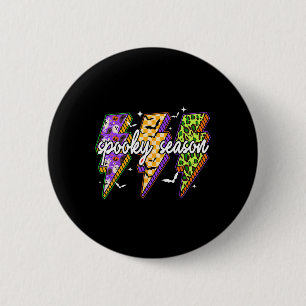 Spooky Lightning Bolt Funny Halloween Spooky Seaso 6 Cm Round Badge