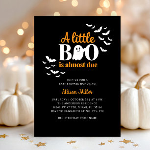 Spooky Little Boo Ghost Baby Shower Invitation