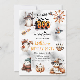 Spooky Little Boo is Turning Two 2nd Birthday Invitation