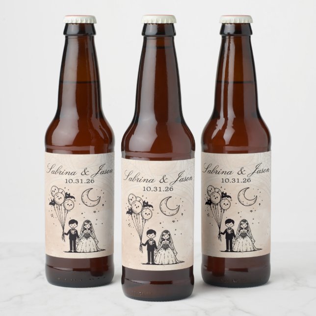 Spooky Little Couple Beer Bottle Label (Bottles)